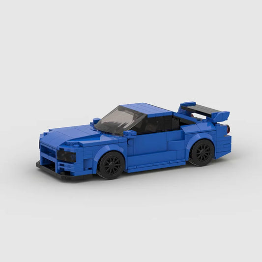 MOC City Speed Champions Racing Car R34 R32 Skyline GT-R Building Blocks Supercar Racers Vehicle Fast and Furious Bricks Kid Toy